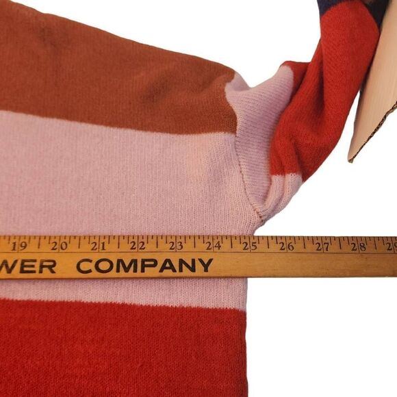 Reborn J Women's Multicolor Color Block Crew Neck Pullover Sweater Size Medium - Picture 5 of 7